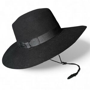 New York Hat Co. Black Wool Wide-Brim Hat